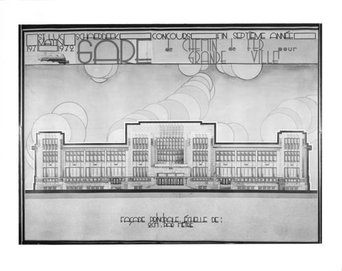 Gare de chemin de fer pour grande ville 'Facade principale'