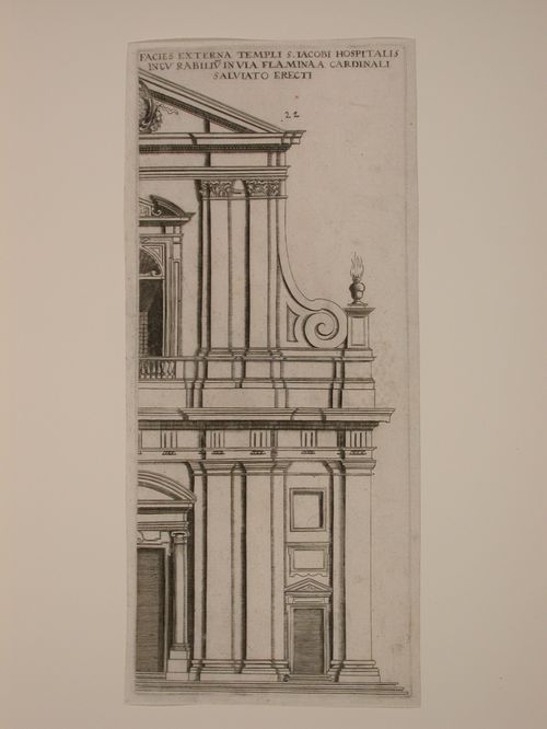 Half-plan and half-elevation of San Giacomo degli Incurabili, Rome