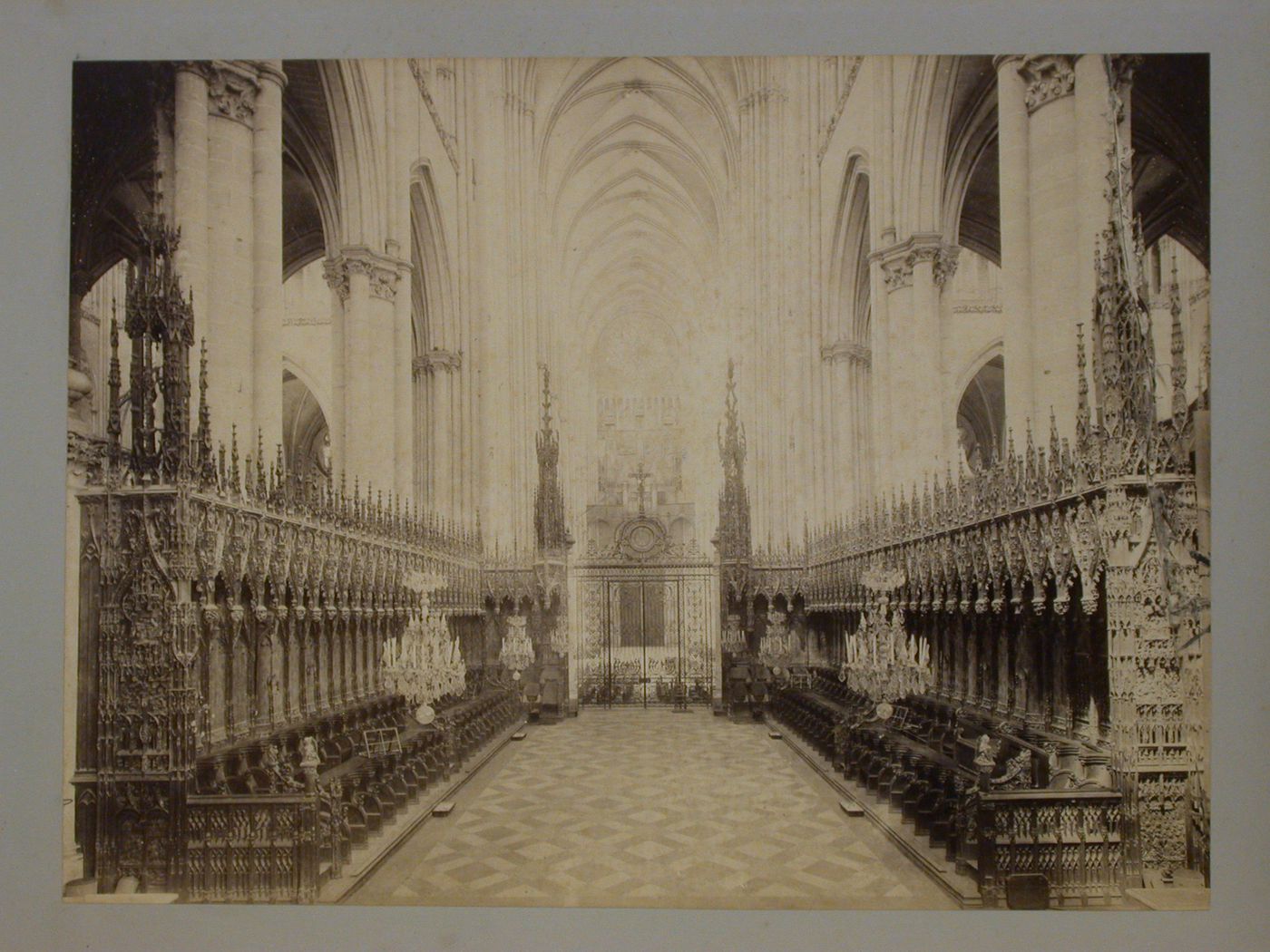 Amiens Cathedral, view of choir looking west towards the nave, Amiens, France