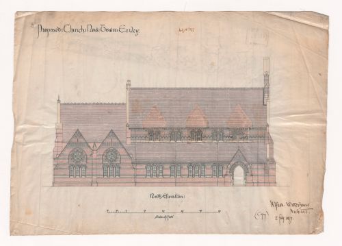 Proposed church, New Town, Earley: North elevation