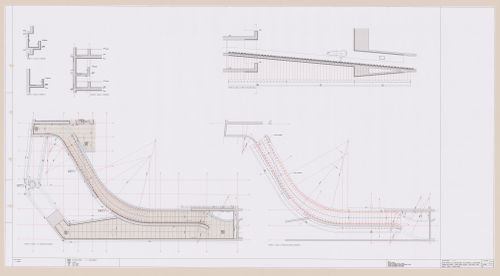 Plan for ramp 3 with section and details for C. Cultural e Audit. para a Fundação Iberê  Camargo [Iberê  Camargo Foundation Museum], Porto Alegre, Brazil