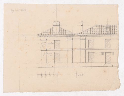 Partial elevation for Market Building, Marché des Carmes, Paris