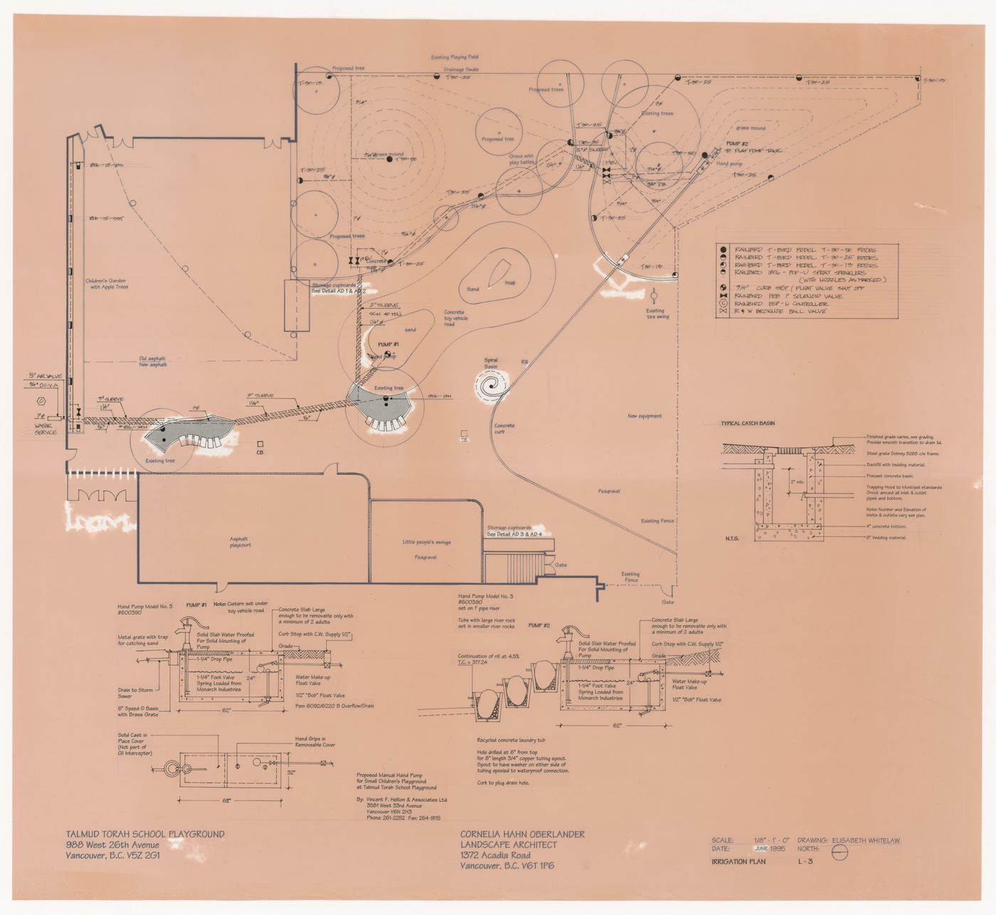 Plan with details for Talmud Torah School Playground, Vancouver, British Columbia