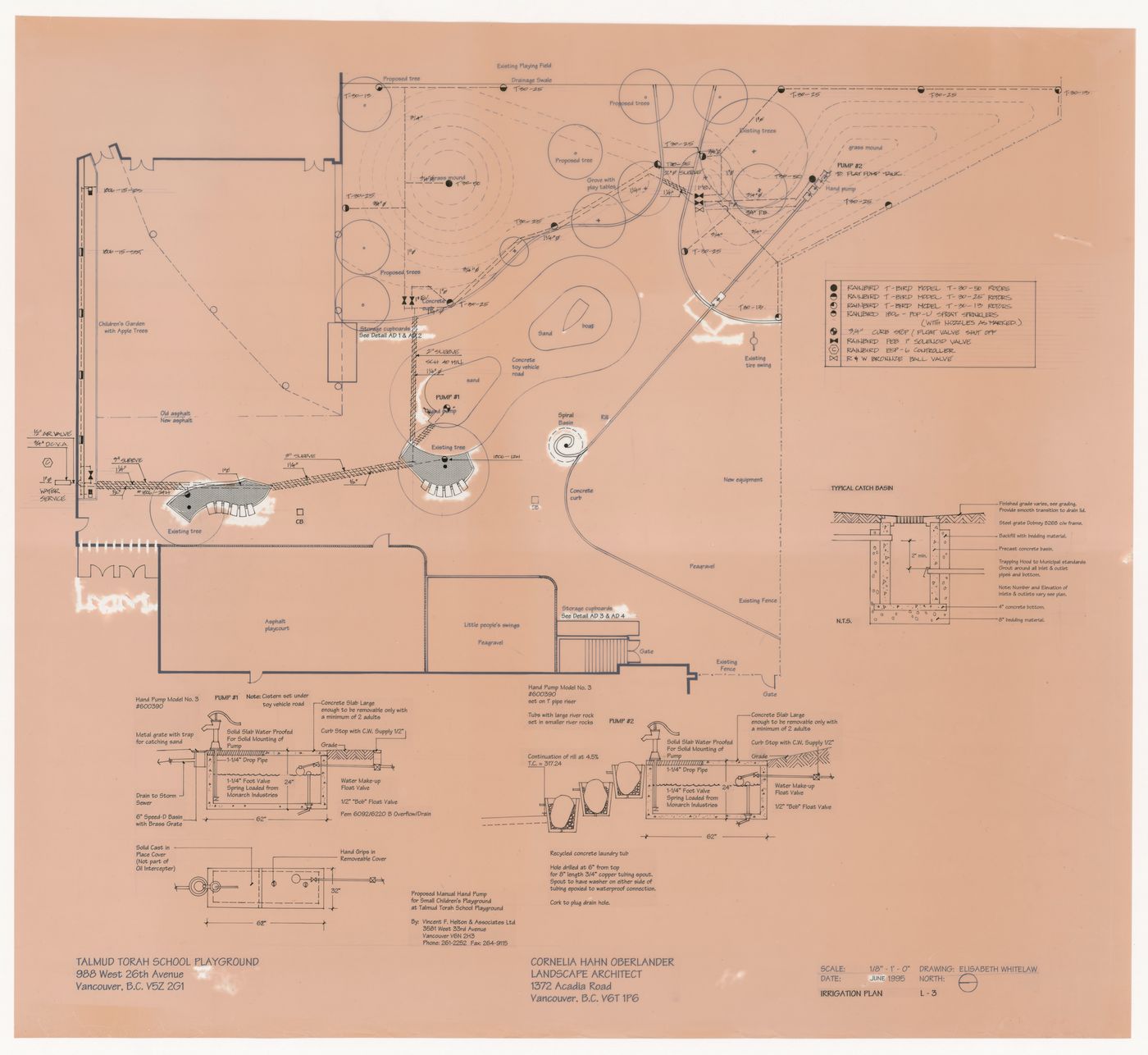 Plan with details for Talmud Torah School Playground, Vancouver, British Columbia