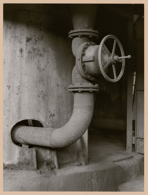 Partial view of the gas cleaning plant of Metallhüttenwerk industrial plant, Lübeck-Herrenwyk, Germany