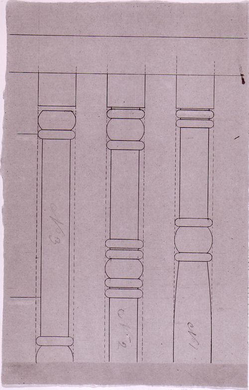 Elevation for balusters for the tribune [?] for Notre-Dame de Montréal