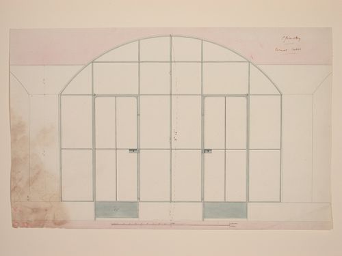 Elevation for an iron gate for Caves, Marché des Carmes, Paris
