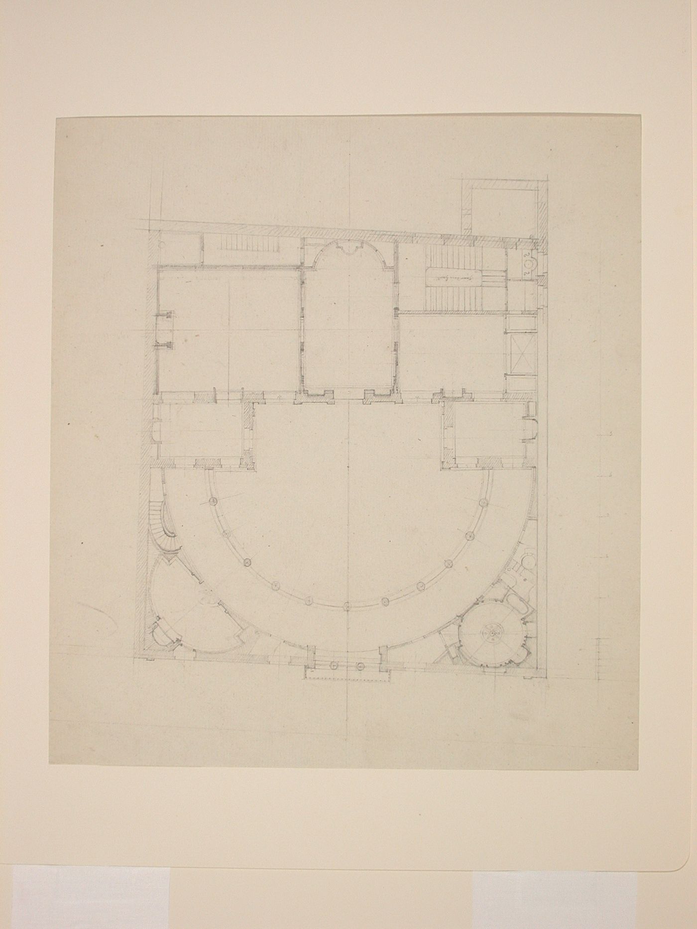 Maison rue Pelletier,travaux privés - plan, ground floor pencil only -