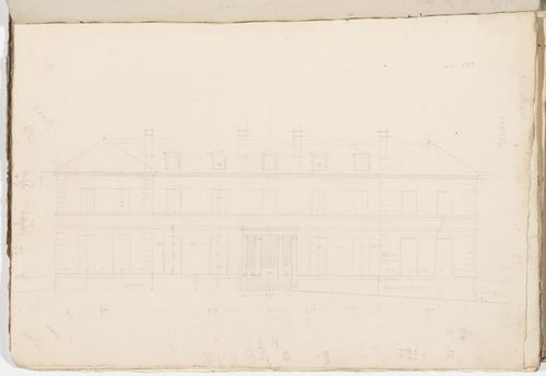 Project no. 9 for a country house for comte Treilhard: Principal elevation