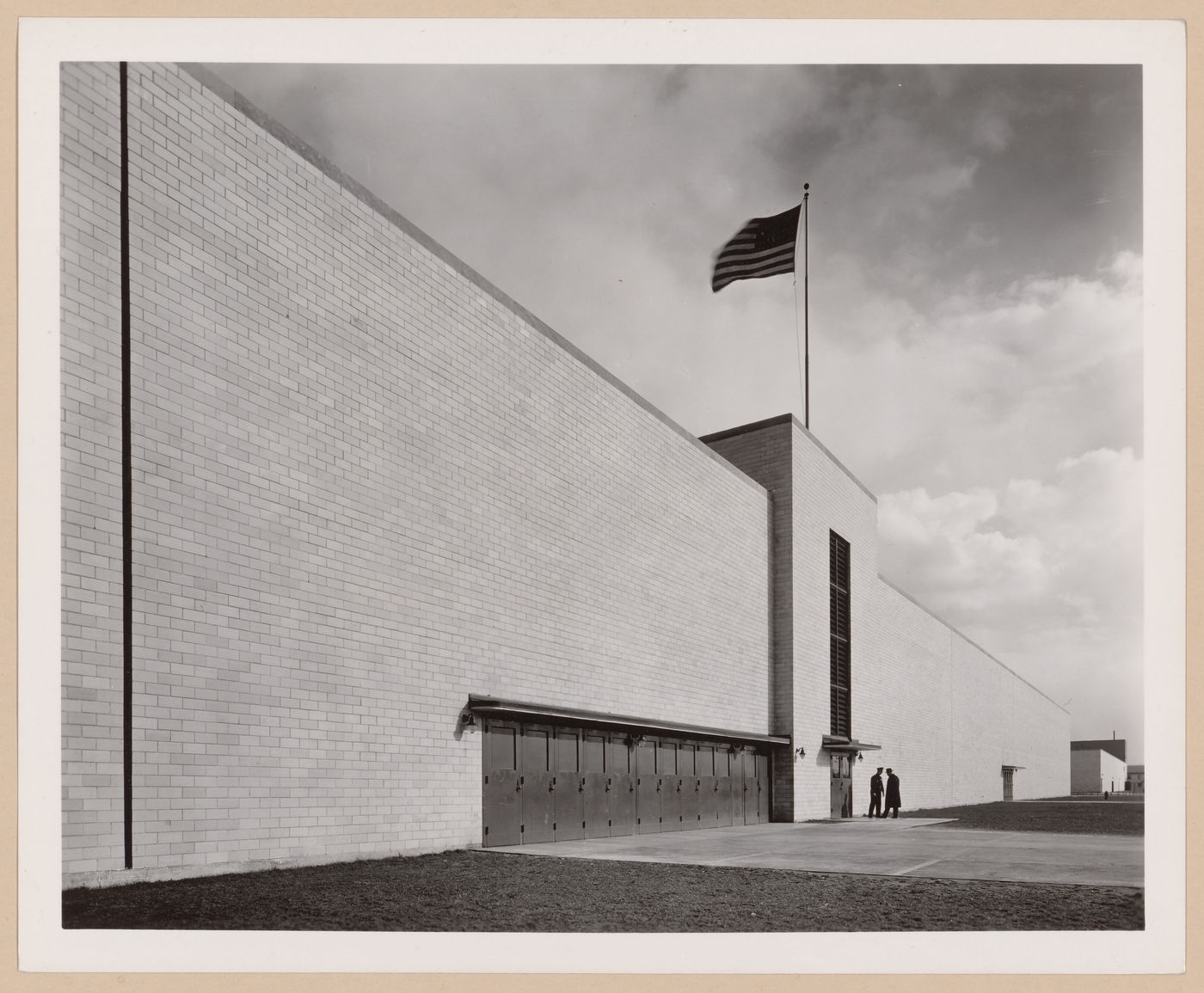 View of the main entrance to the South Assembly [?] Building, Wright Aeronautical Corporation Airplane Engine Assembly Plant, Lockland, Ohio