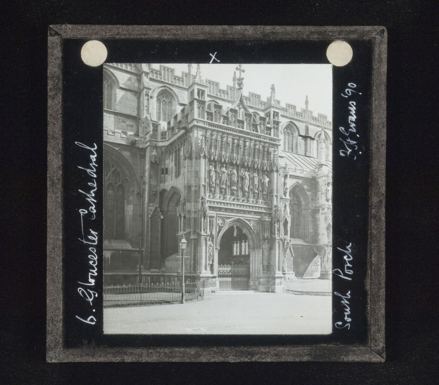Exterior view of south porch of Gloucester Cathedral, Gloucester, Gloucestershire, England