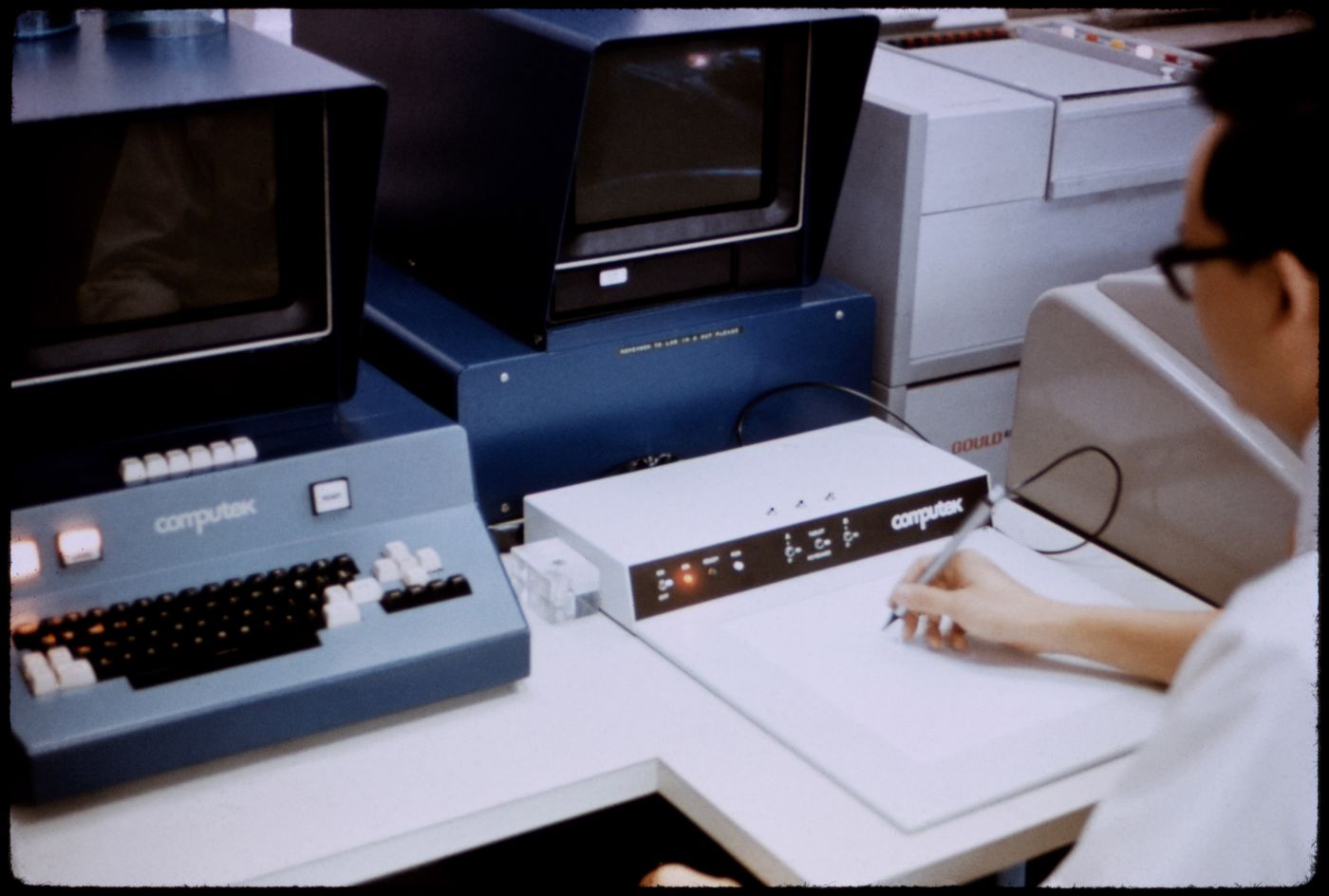 View of Kaiman Lee using the slate and monitor of ARK Two
