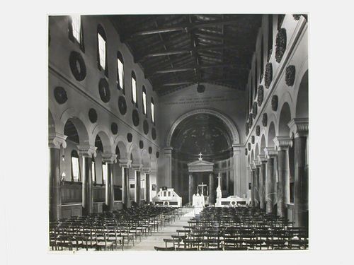 Interior view of Friedenskirche looking up the nave, Potsdam, Germany