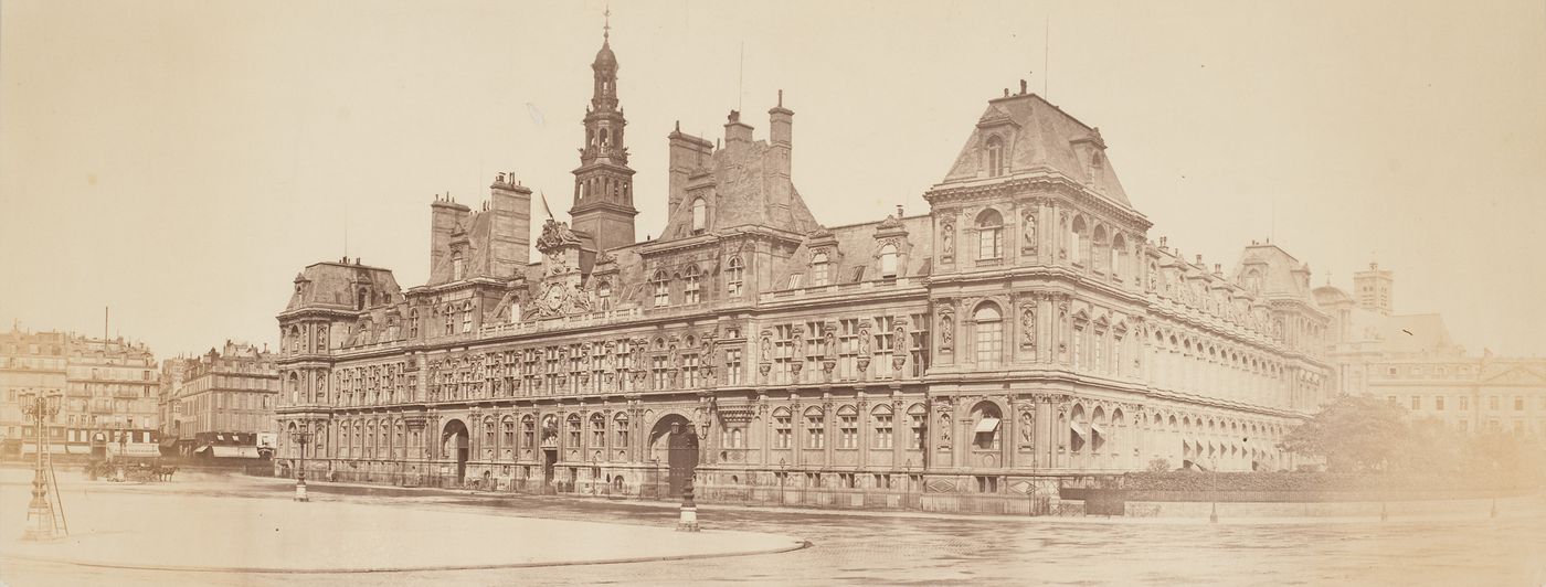 Exterior view of the Hôtel de Ville before the Paris Commune, Paris, France