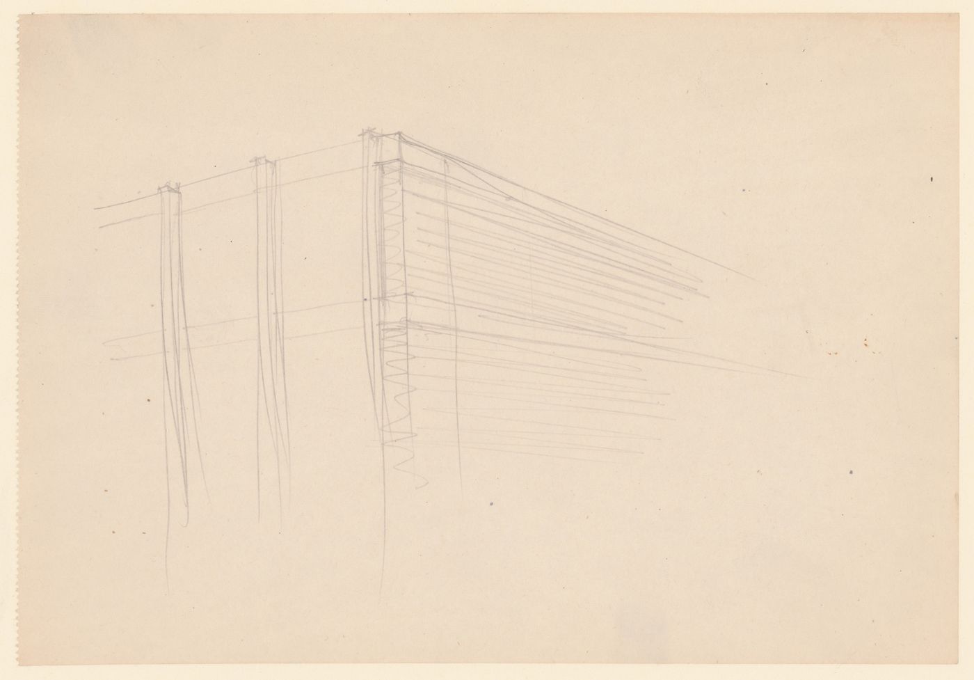 Preliminary drawing for mullions and detail for the curtain wall corner, Promontory Apartments, Chicago