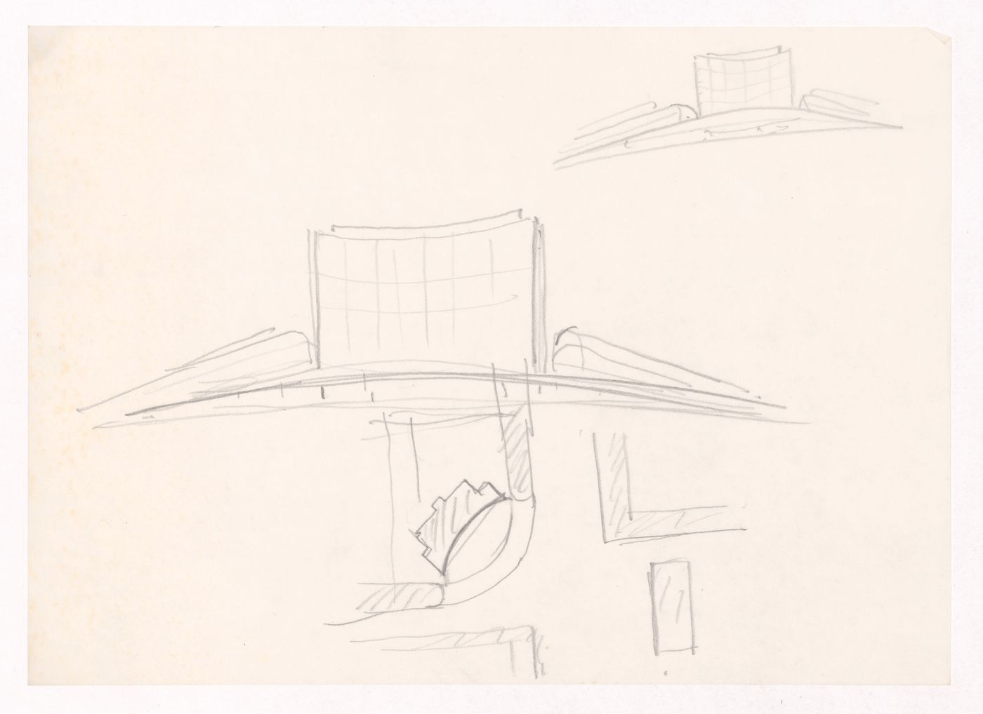 Sketch elevations and site plan for Eng. Jorge Guimarães, Porto, Portugal