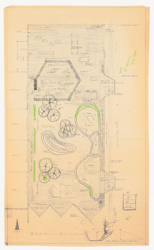 Plan with annotations for Children's Creative Centre Playground, Canadian Federal Pavilion, Expo '67, Montréal, Québec