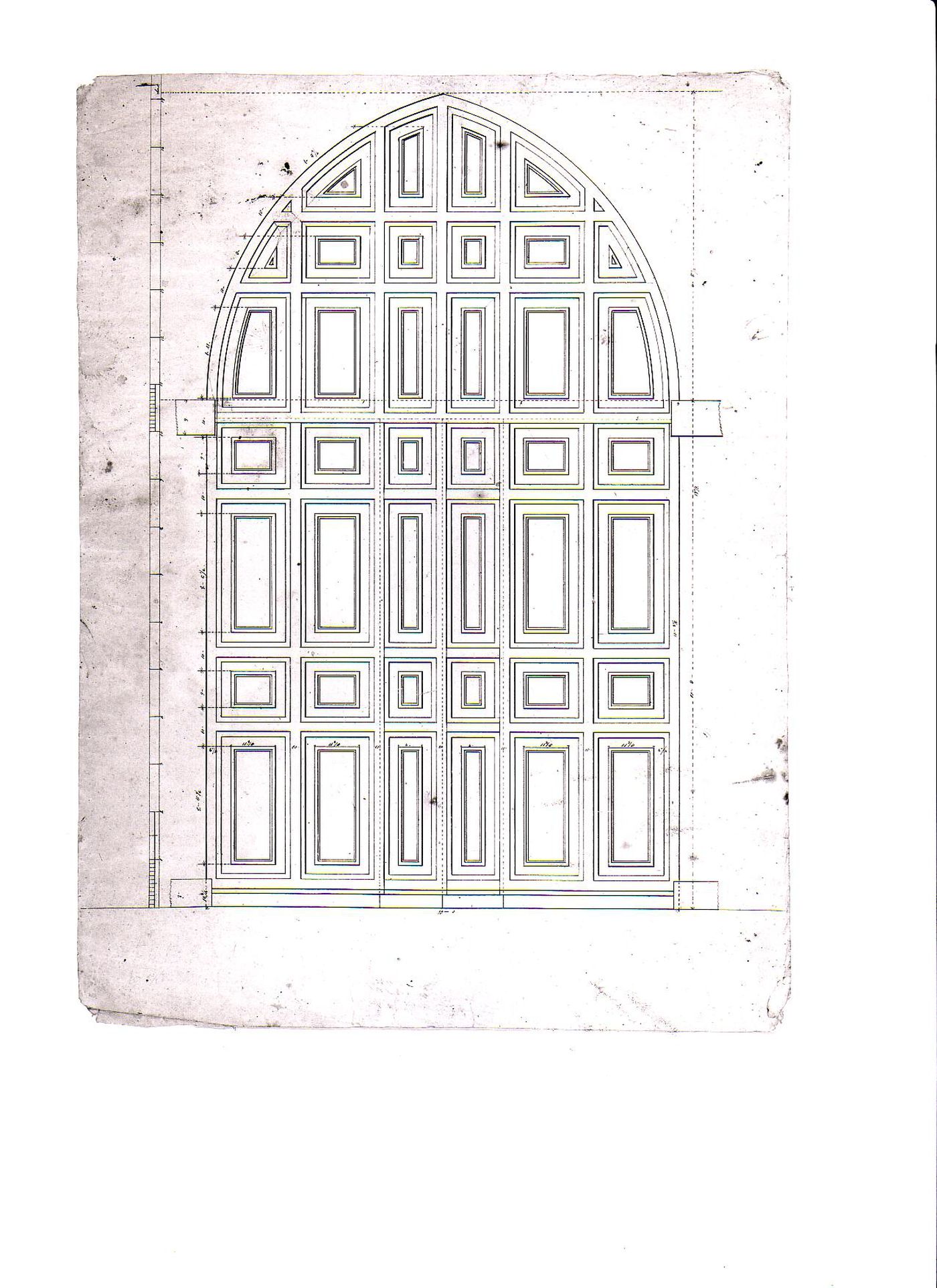 Elevation for a side entrance door for Notre-Dame de Montréal