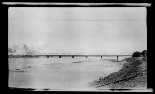 Landscape view of the Blue Nile Road and Railway Bridge, Khartoum, Sudan