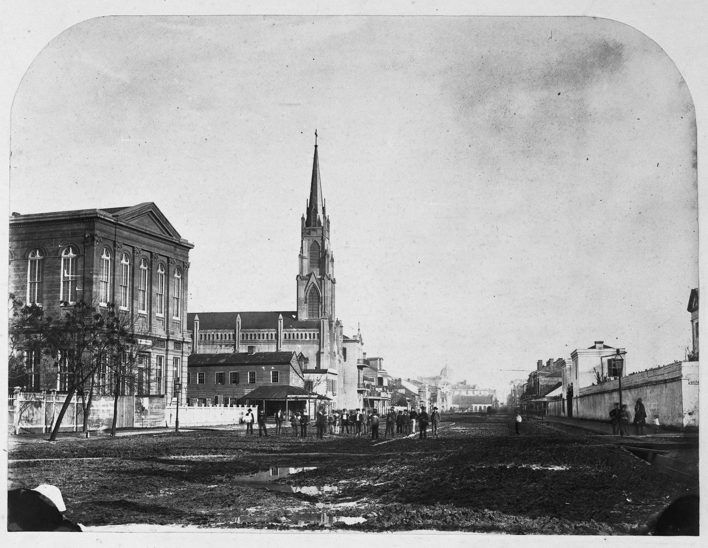 View of Common Street with Charity Hospital,  New Orleans, Louisiana