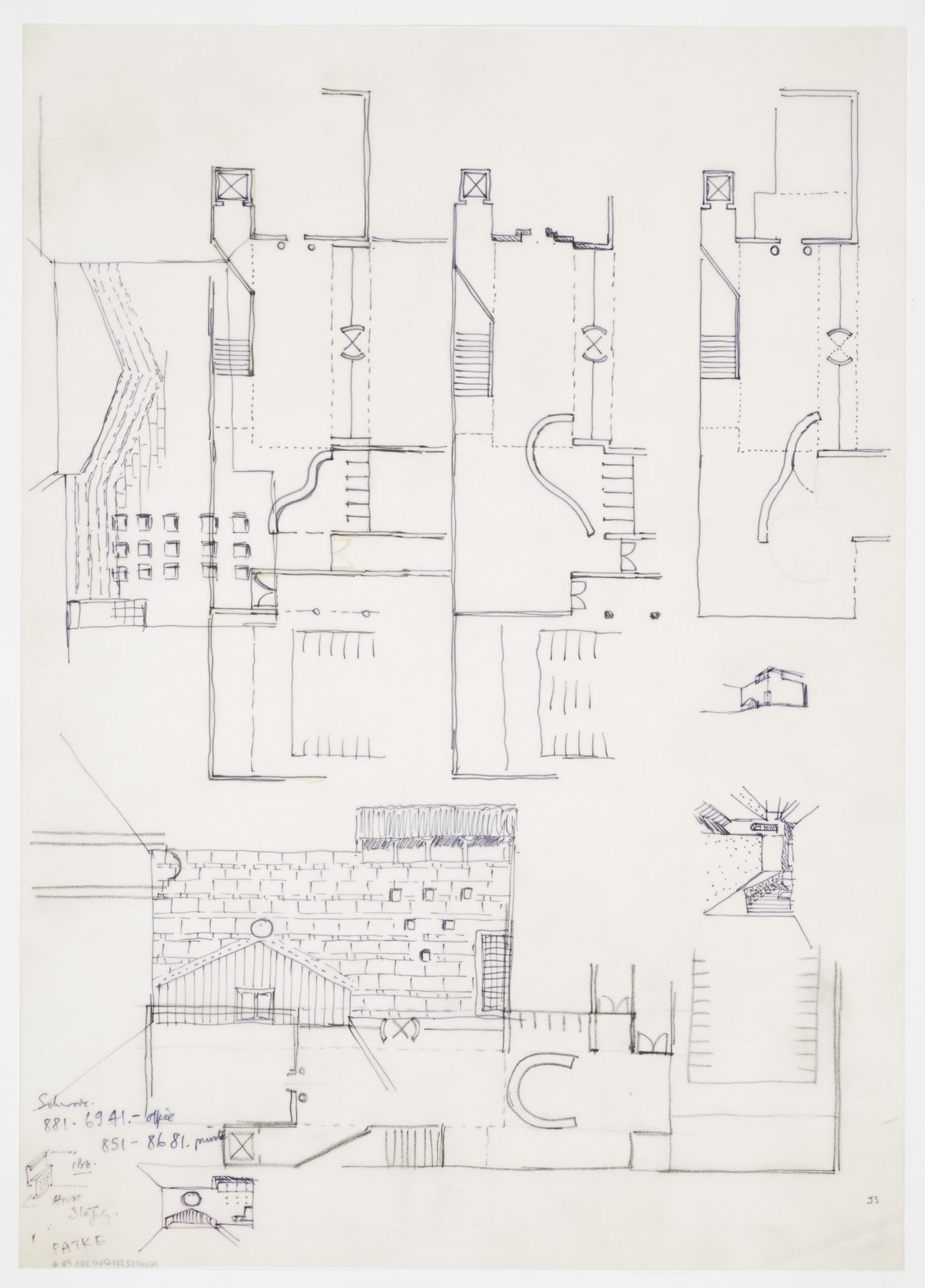 Clore Gallery, London, England: plans and elevations