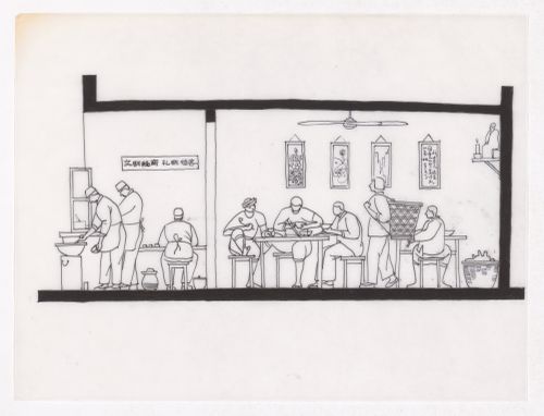 Illustration showing the traditional living patterns for the Sichuan housing project for "Housing a Billion: Urban Upgrading: Design Ideals for Rural China" publication