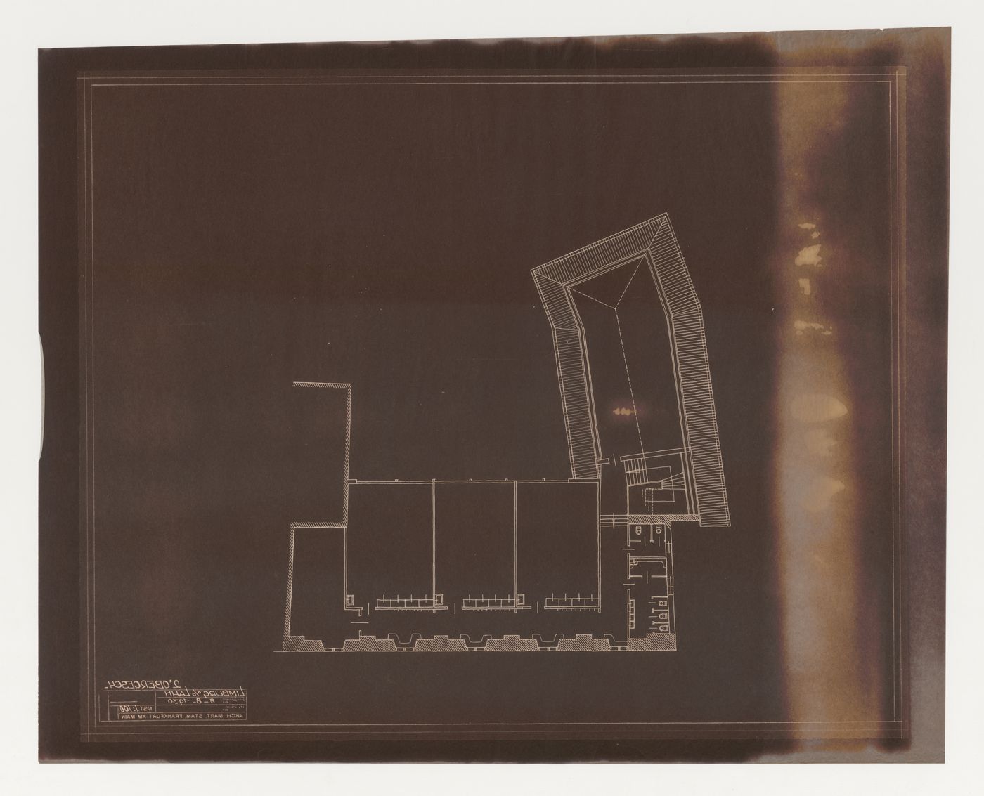 Second floor plan for an addition to an existing building, possibly a school, Limburg an der Lahn, Germany