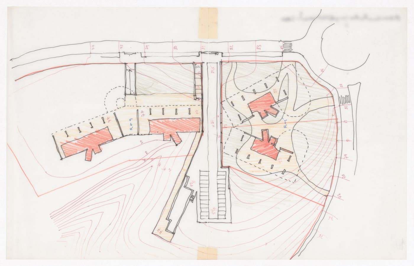 Sketch site plan for Plano de Urbanização da Nova Maia, Parque do Millenium, Maia, Portugal