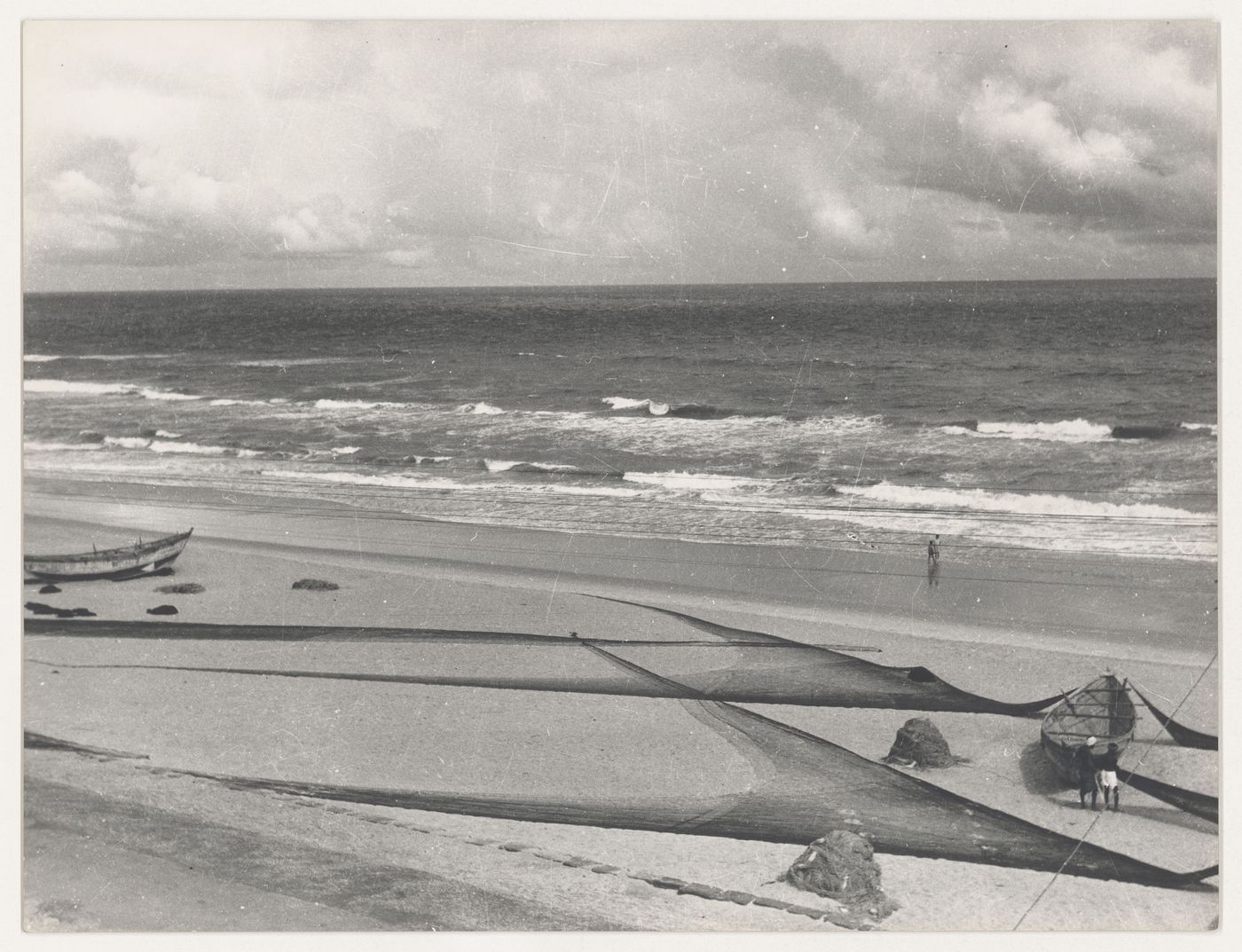 View of the sea and beach at Purī, India