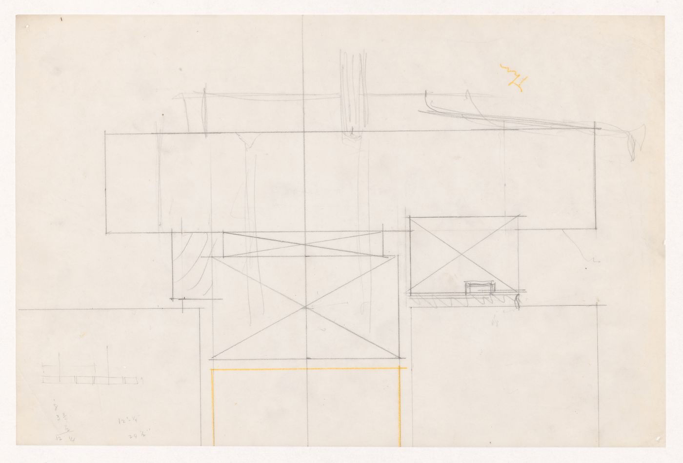 Unidentified drawing, possibly a sectional detail for the Metallurgy Building, Illinois Institute of Technology, Chicago