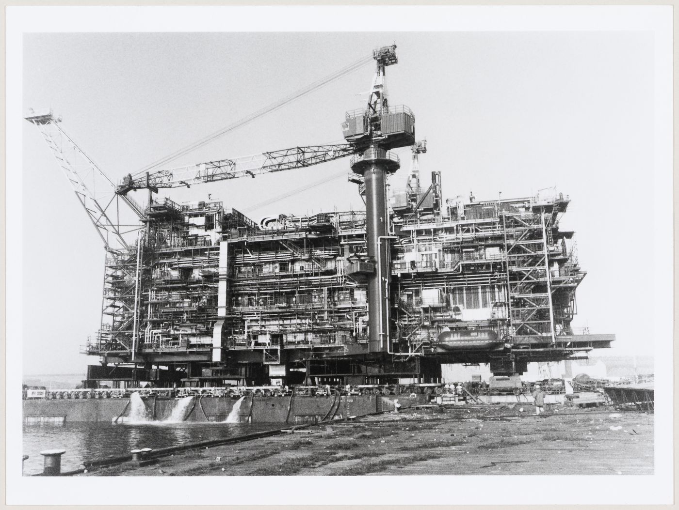 View of the Kittiwake offshore oil production deck at Howden Yard, Wallsend, England, where it was loaded onto a vessel from land by Press Offshore
