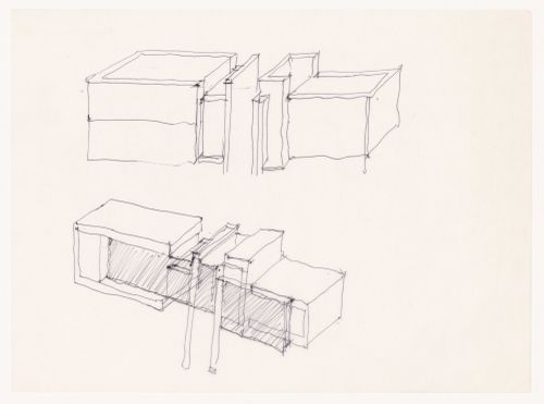 Sketch axonometrics for House VI, Cornwall, Connecticut