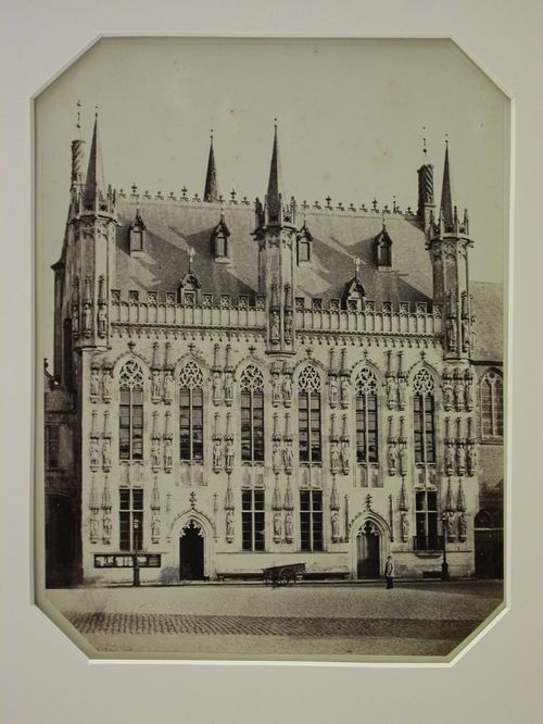 Façade of Hôtel de Ville from the square, Bruges, Belgium