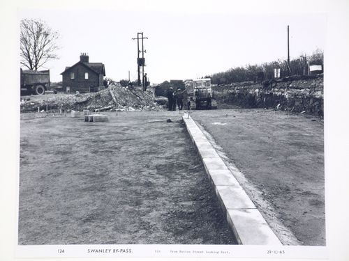 View from Button Street looking east, during construction of the Swanley Bypass, England