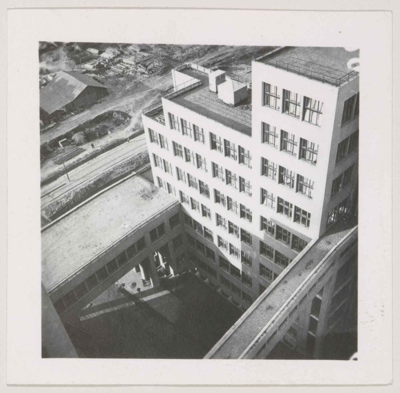 Bird's-eye view of the Department of Industry and Planning (Gosprom) buildings, Kharkov, Soviet Union (now in Ukraine)