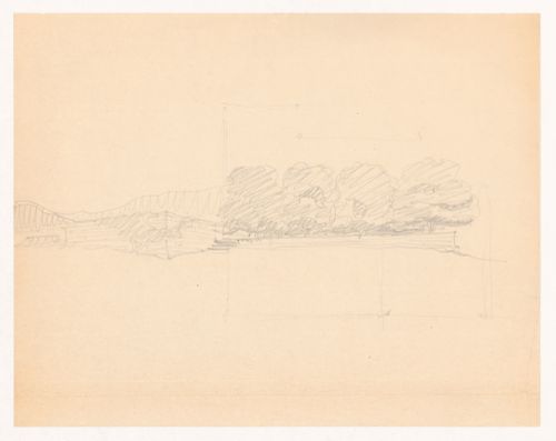 Sketch perspective and sketch plan for Mountain House