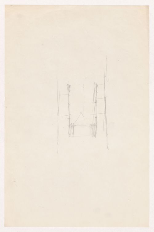 Partial sketch plan for an auditorium, for Illinois Institute of Technology