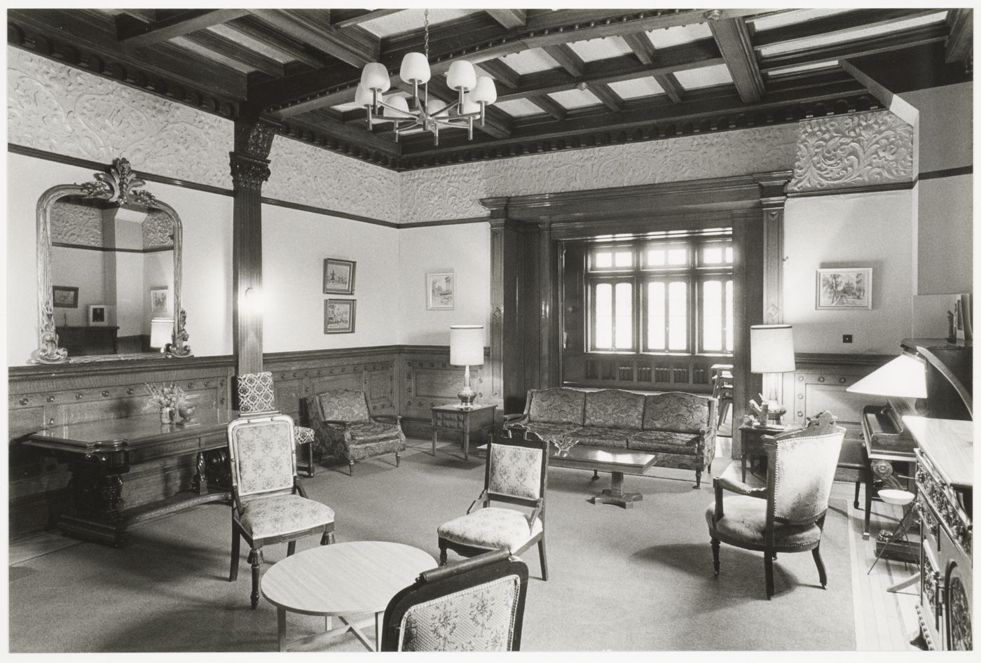 Interior view of the billiard room (now demolished) in the east part of Shaughnessy House, Montréal, Québec, Canada