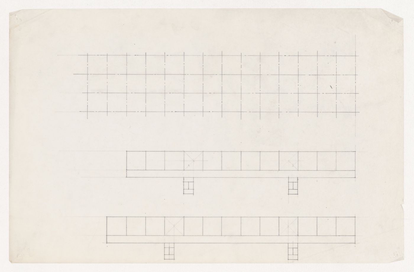 Ruled grid and plans for Illinois Institute of Technology, possibly for an engineering building