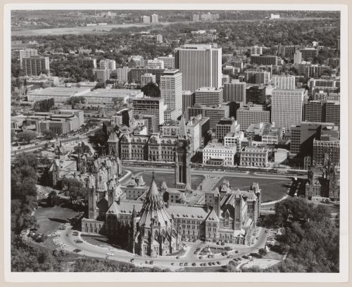 Parliament Hill and city business area, Ottawa, Ontario