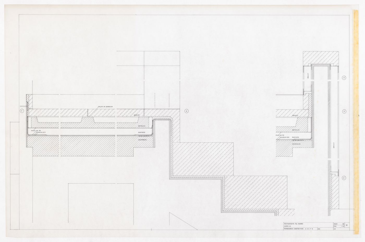 Roof details for Recuperação do Restaurante Pai Ramiro, Porto, Portugal