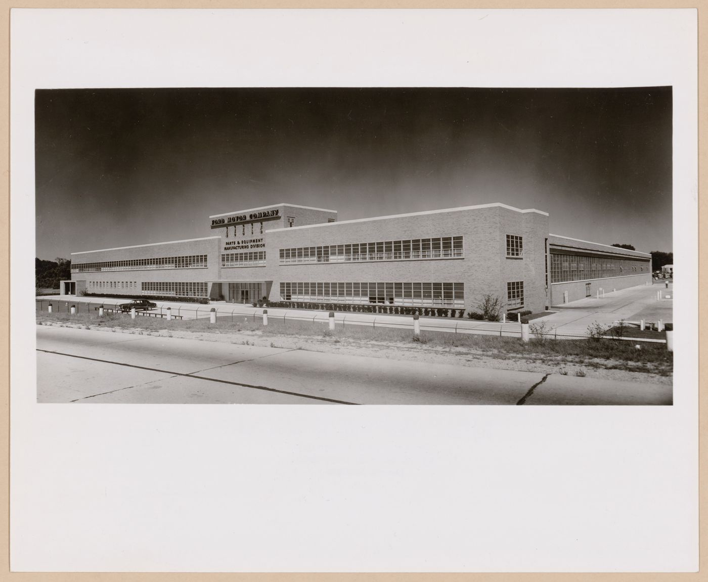 View of the south façade of the Parts and Equipment Manufacturing Building, Ford Motor Company, Ypsilanti, Michigan