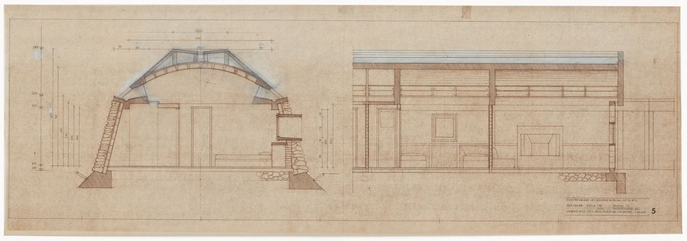 Sections for Case Di Palma, Stintino, Italy