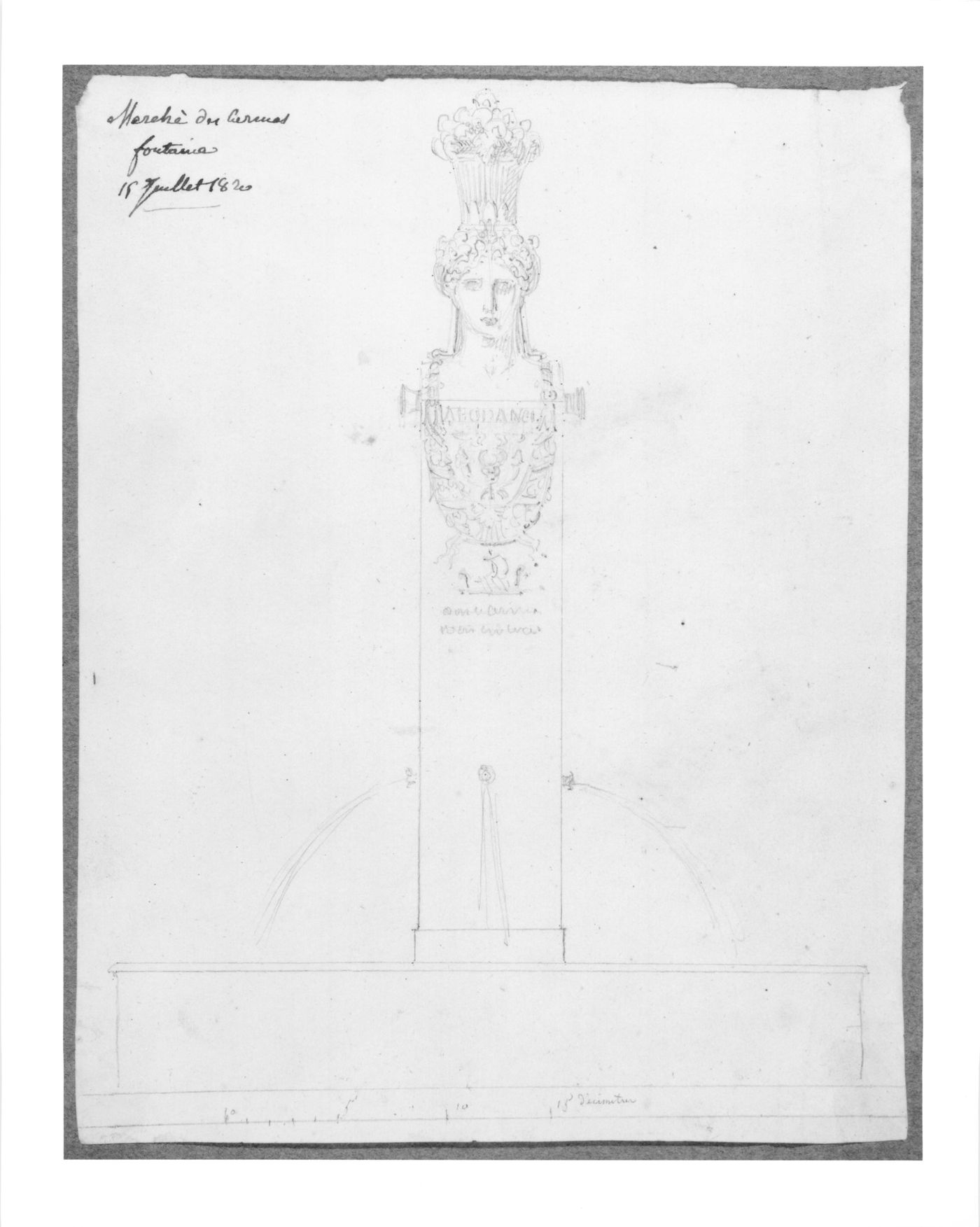 Section showing tie rods for Market Building, Marché des Carmes, Paris