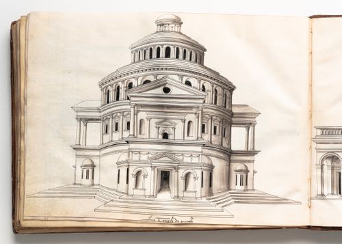Perspectival elevation for a temple