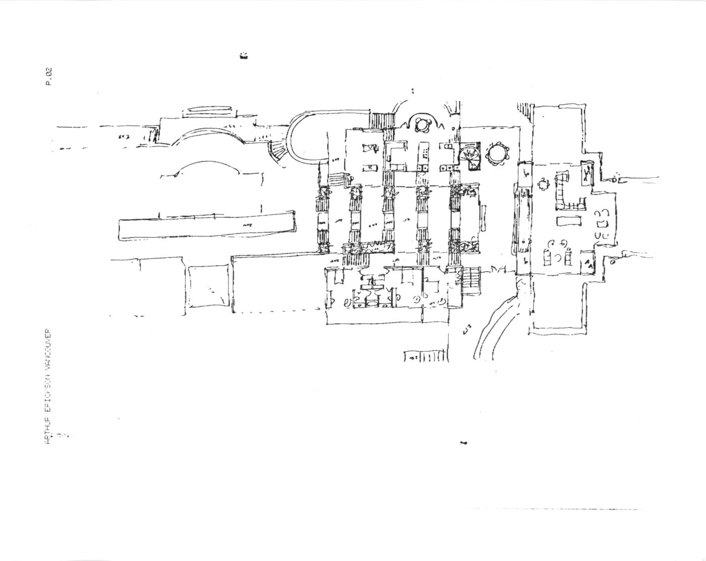 Ground floor study showing furniture layout and stair assemblies