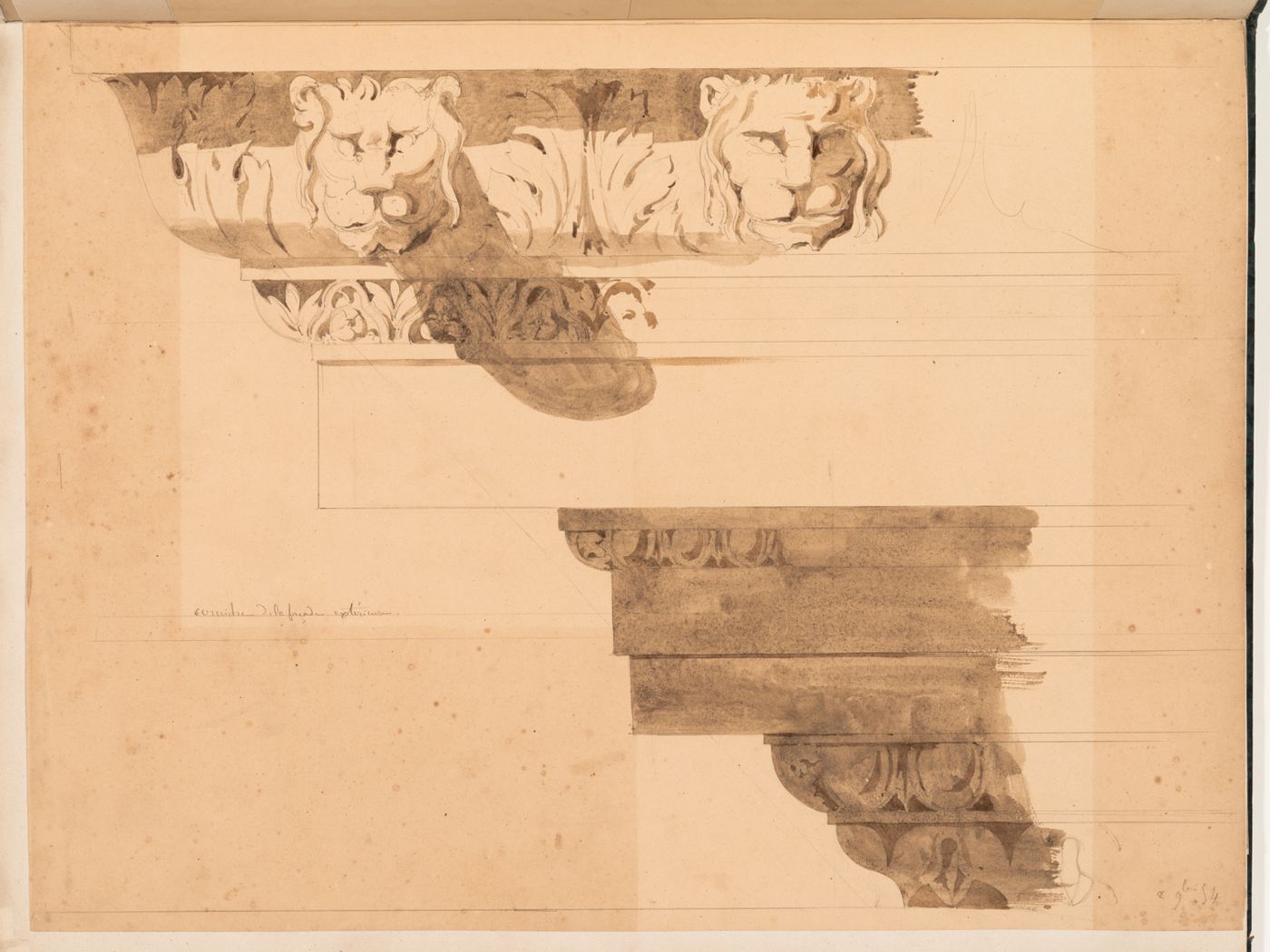 Elevation of a cornice