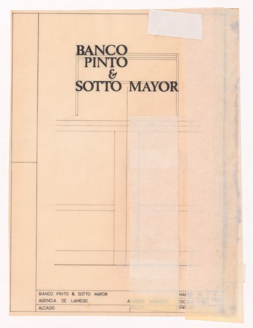 Signage elevation for Banco Pinto & Sotto Mayor, agência e clube, Lamego, Portugal