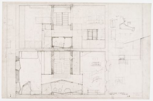 Plan of the first floor and attic for Casa Frea, Milan, Italy