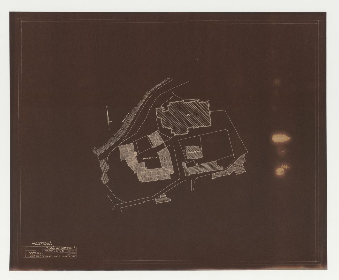 Site plan for an addition to an existing building, possibly a school, Limburg an der Lahn, Germany